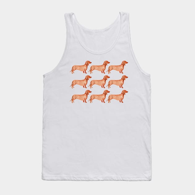 Watercolor weenie dog pattern Tank Top by kuallidesigns